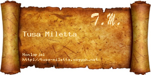 Tusa Miletta névjegykártya